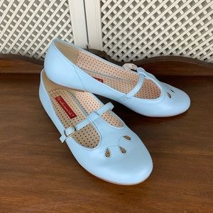 B.A.I.T Mary Jane T Strap Baby Blue Flats Vegan